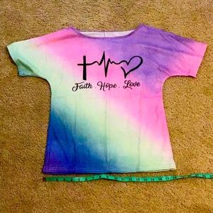 Small Ladies 💜Faith Hope Love Light T-shirt NWOT
